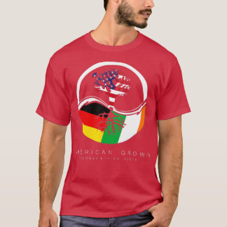 Irish German Roots  American Grown with Flag  T-Shirt