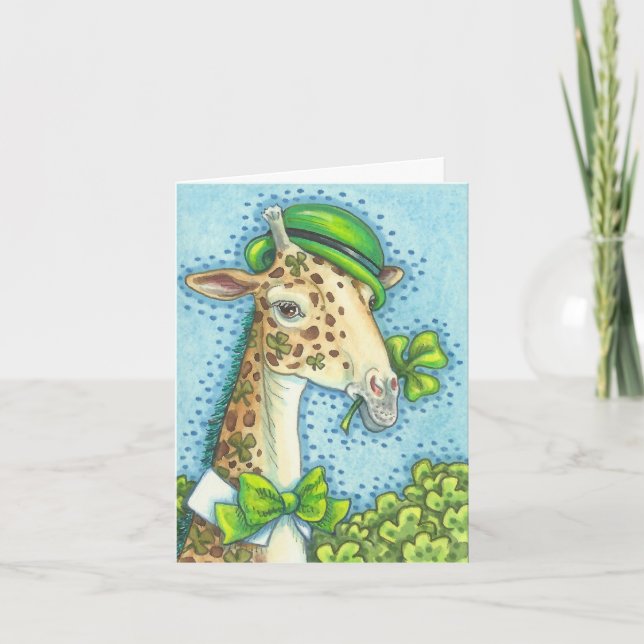 IRISH GIRAFFE ST. PATRICK'S DAY NOTE CARD Verse (Front)