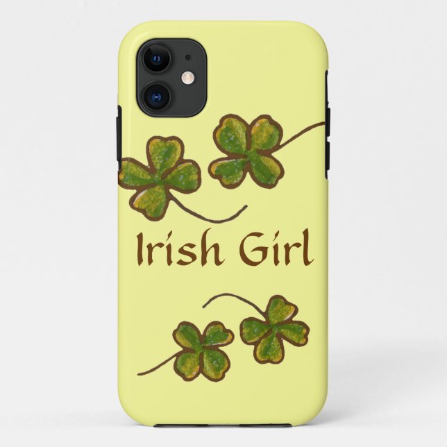 Irish Girl Clover Shamrocks iPhone Case (Back)
