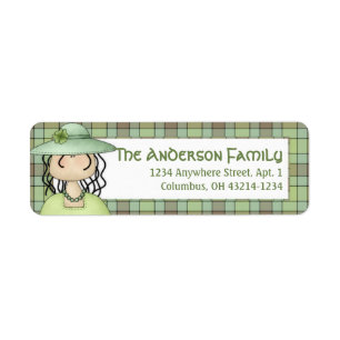 Irish Girl Doll St. Patrick's Address Label 3 Return Address Label