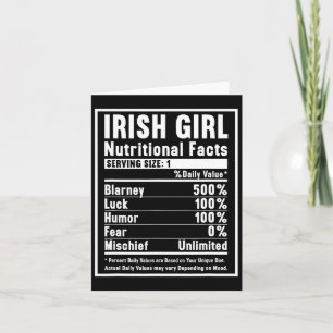 Irish Girl Nutrition Facts 1  Card