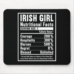 Irish Girl Nutrition Facts  Mouse Pad