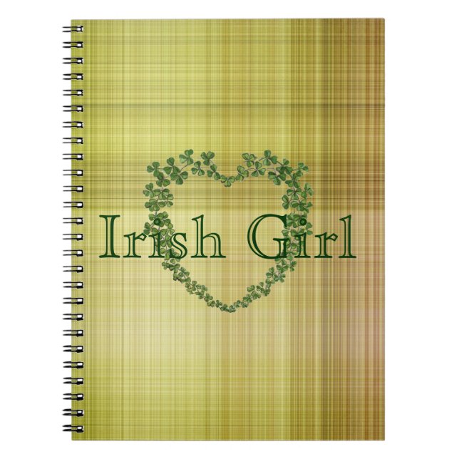Irish Girl Shamrock Heart Notebook (Front)