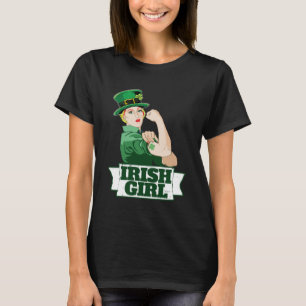 Irish Girl Tattoos Shamrock Strong Women Feminist T-Shirt