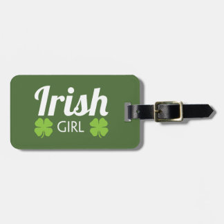 Irish Girl White Luggage Tag