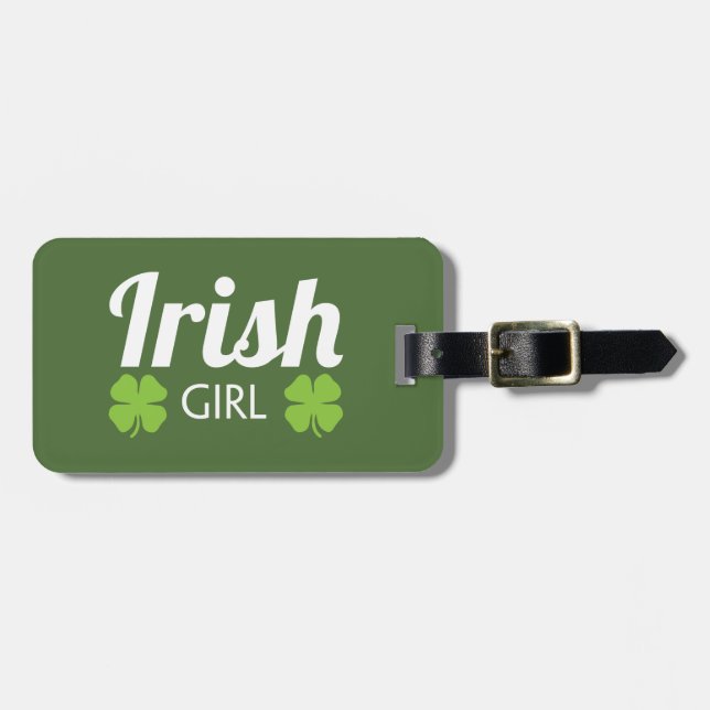 Irish Girl White Luggage Tag (Front Horizontal)