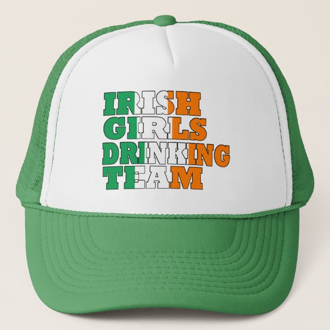 Irish girls drinking team trucker hat (Front)