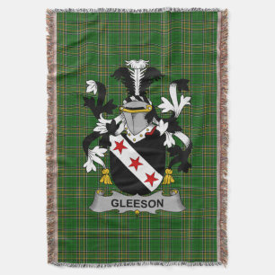 Irish Gleeson or O_Glissane Coat of Arms Family C Throw Blanket