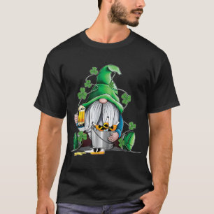 Irish Gnome Drink Beer Lucky Shamrock Gnome St Pat T-Shirt