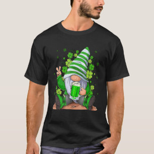 Irish Gnome Drink Beer Lucky Shamrock Gnome St Pat T-Shirt