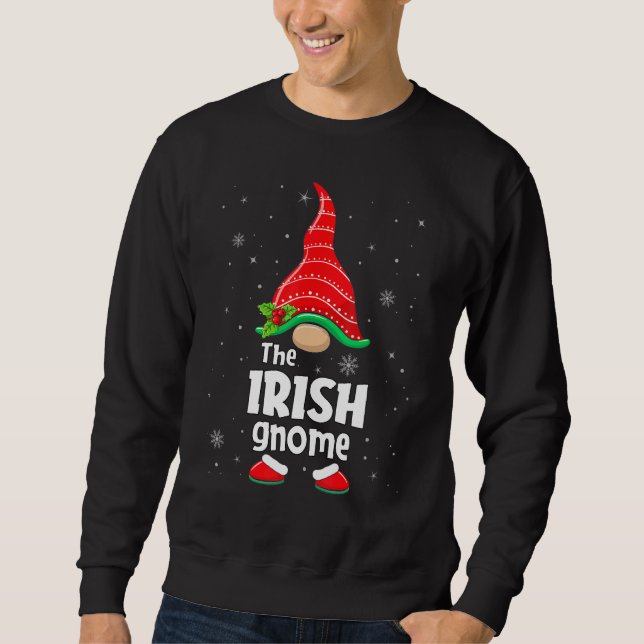 Irish Gnome Matching Family Group Christmas Party  Sweatshirt (Front)
