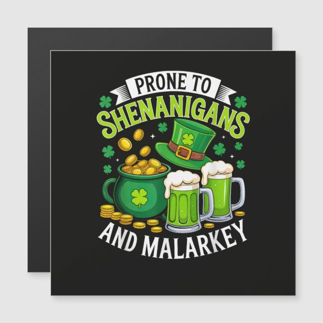 Irish Gnome St Patricks Prone to Shenanigans  (Front/Back)