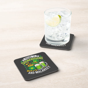Irish Gnome St Patricks Prone to Shenanigans Coaster