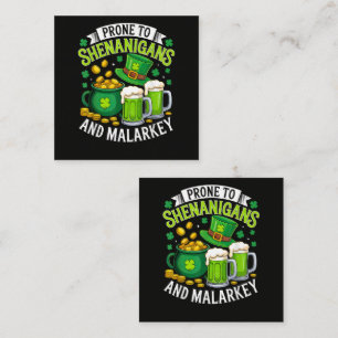 Irish Gnome St Patricks Prone to Shenanigans Enclosure Card
