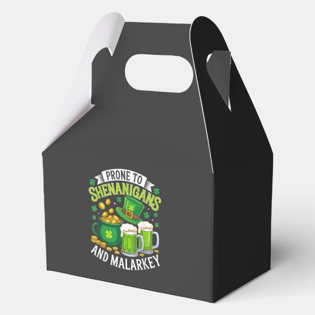 Irish Gnome St Patricks Prone to Shenanigans  Favour Box (Front)