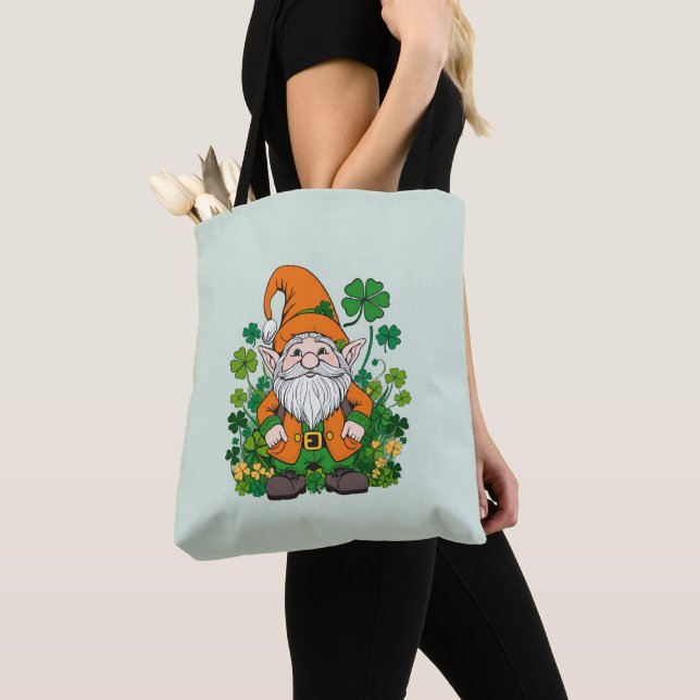 Irish Gnome Tote Bag (Close Up)