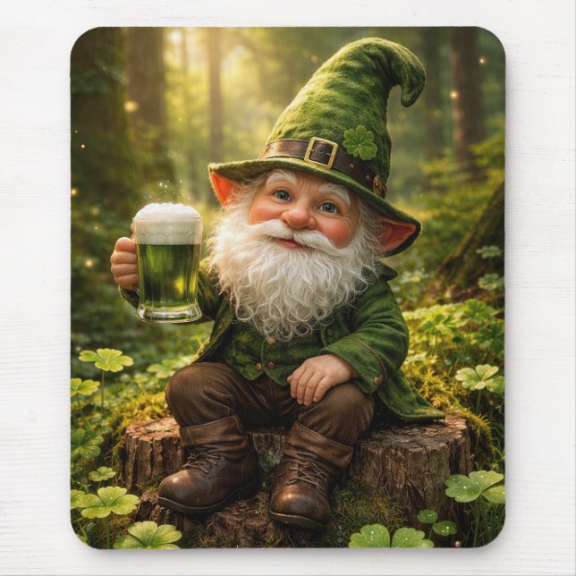 Irish Gnome With Green Beer Mouse Pad (Front)