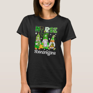 Irish Gnomes Shenanigans Stethoscope Nurse St Pat T-Shirt