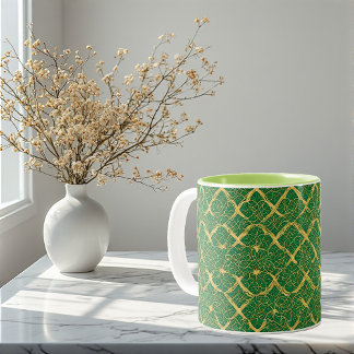 Irish Gold Abstract Eternal Knots Celtic Heritage Two-Tone Coffee Mug