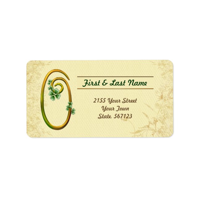 Irish Gold Monogram 0 Label (Front)