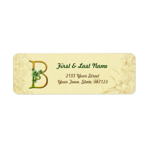 Irish Gold Monogram B Label Return Address Label