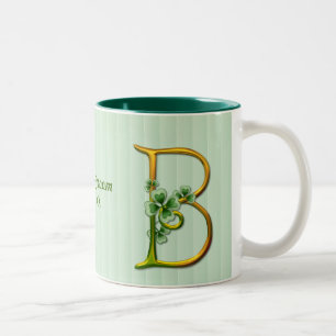 Irish Gold Monogram B Two-Tone Coffee Mug