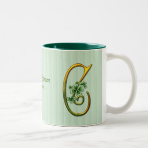Irish Gold Monogram C Two-Tone Coffee Mug