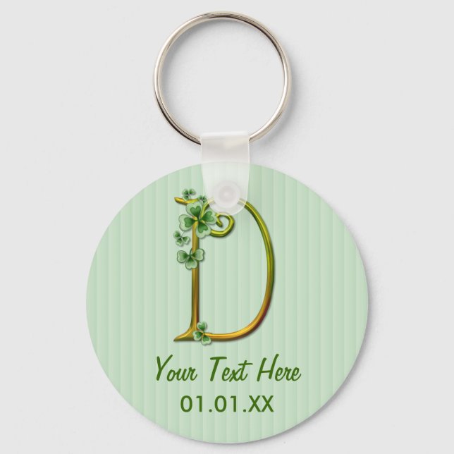 Irish Gold Monogram D -Customise Key Ring (Front)