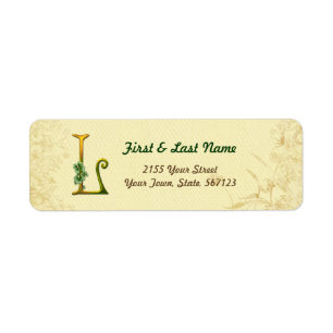 Irish Gold Monogram L Label Return Address Label