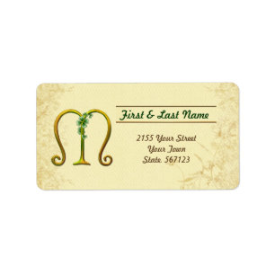 Irish Gold Monogram M Label