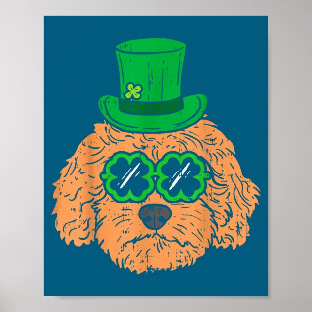 Irish Goldendoodle Doodle Dog Funny St Patricks Da Poster (Front)