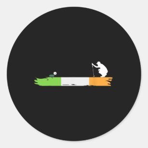 Irish Golf Ireland Flag Golfing  Classic Round Sticker