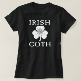 Irish Goth Shamrock Spider Web T-Shirt