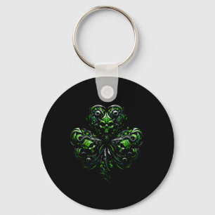Irish Gothic Shamrock Skull St Patricks Day Goth W Key Ring