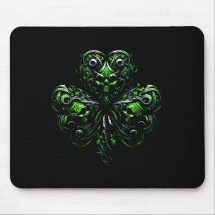 Irish Gothic Shamrock Skull St Patricks Day Goth W Mouse Pad