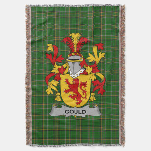 Irish Gould Coat of Arms Family Crest Ireland Throw Blanket