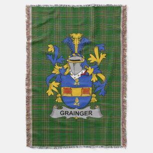 Irish Grainger Coat of Arms Family Crest Ireland Throw Blanket