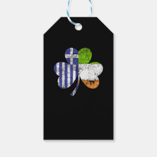 Irish Greek Flag Ireland Shamrock St Patricks Day Gift Tags