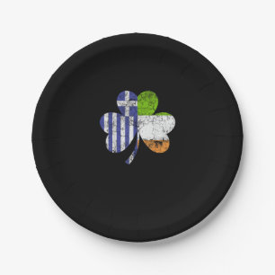Irish Greek Flag Ireland Shamrock St Patricks Day Paper Plate