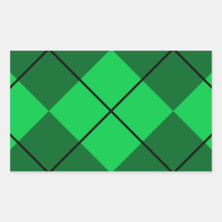 Irish Green Argyle Rectangular Sticker