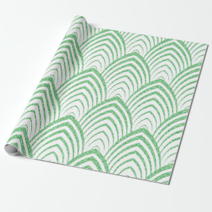 Irish Green Art-deco Geometric Pattern Wrapping Paper