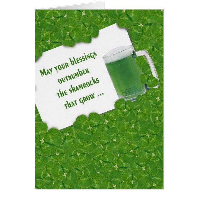 Irish Green Beer In Shamrocks (Front)
