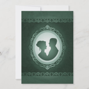 Irish Green Cameo Wedding Invitations