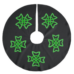 Irish Green Celtic Knot Brushed Polyester Tree Skirt