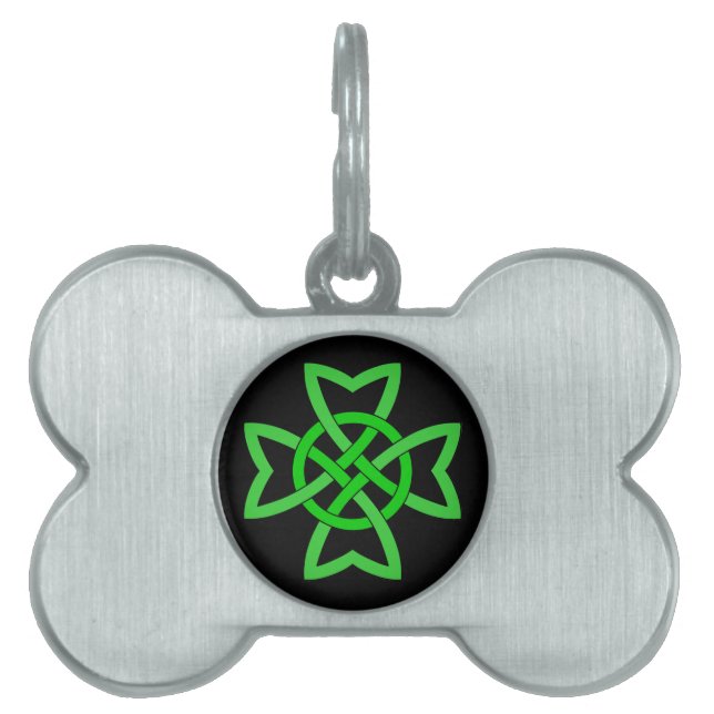Irish Green Celtic Knot Pet Tag (Front)