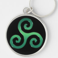 Irish Green Celtic Triskelion Keychain