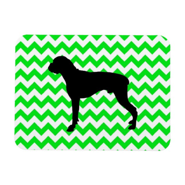 Irish Green Chevron with Boxer Silhouette Magnet (Horizontal)