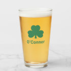 Irish Green Clover Personalised Last Name Beer