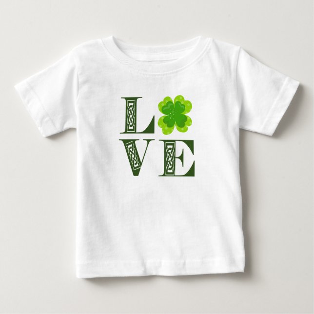 Irish Green Clover Shamrock Celtic Knot LOVE T-Shi Baby T-Shirt (Front)