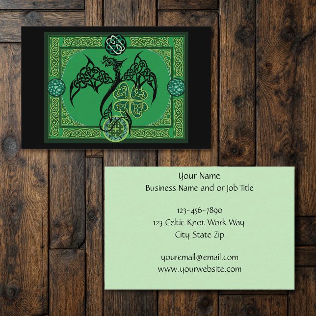 Irish Green Dragon Celtic Business Card (Creator Uploaded)